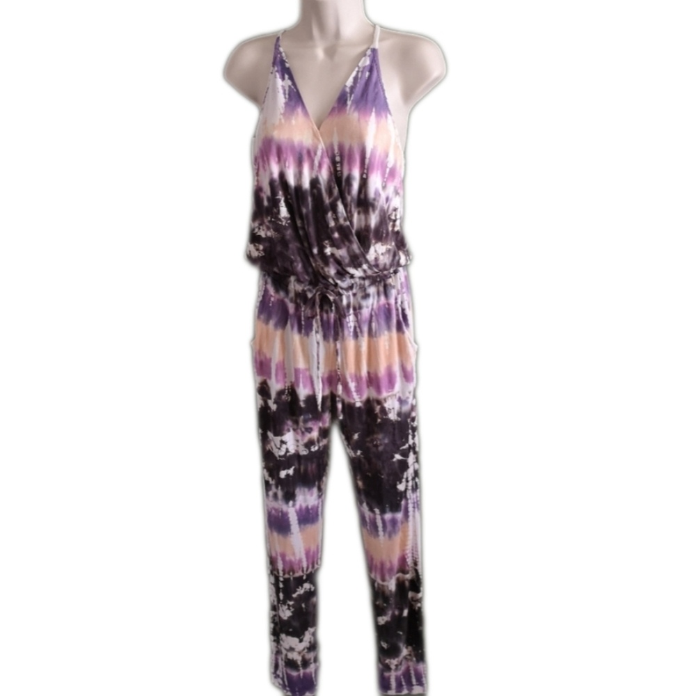 YFB Young Fabulous & Broke Chrissy Tie-dye Razor Back Stretchy Jumpsuit S